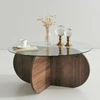 Image de Wooden Art - Table basse Bubble marron - 75x35x75 cm OS
