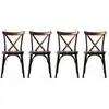 Image de Set de 4 chaises cuisine En Métal Noir Et Bois Massif Foncé Loryne