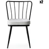 Image de Wooden Art - 2 Chaises Yildiz noir/blanc - 43x82x42 cm OS
