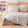 Image de Elizabed - Parure housse de couette Oniks caramel/blanc 240x220 cm