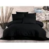 Image de Parure de lit - 1 housse de couette 220 x 240 cm + 2 taies doreiller 60 x 60 cm - 80% coton 20% polyester - Noir