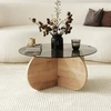 Image de Wooden Art - Table basse Bubble chêne/fumé - 75x35x75 cm OS