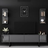 Image de Wooden Art - Meuble TV Ligne noir/anthracite - 180x30x48 cm OS
