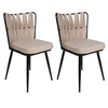 Image de Wooden Art - 2 Chaises Kusakli crème/noir - 43x82x43 cm OS
