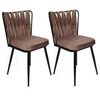 Image de Homitis - 2 Chaises Kusakli marron clair/noir - 43x82x43 cm OS