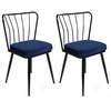 Image de Homitis - 2 Chaises Yildiz bleu foncé/noir - 43x82x42 cm OS