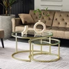 Image de Wooden Art - Table basse Belarus dorée - 80x45x80 cm OS