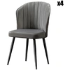 Image de Homitis - 4 Chaises Rubi gris/noir - 52x85x42 cm OS