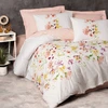 Image de Elizabed - Parure housse de couette Emma saumon/blanc 240x220 cm