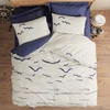Image de Mijolnir - Parure housse de couette Larum marine/blanc 240x220 cm