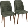 Image de Wooden Art - 2 Chaises Dallas noyer/vert foncé - 90x50x49 cm OS