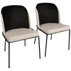Image de Wooden Art - 2 Chaises Dore noir/crème - 86x54x55 cm OS
