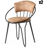 Image de Wooden Art - 2 chaises istanbul 965 noir/beige - 60x76.5x50 cm OS