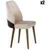 Image de Wooden Art - 2 Chaises Nova 761 crème/noyer - 50x90x49 cm OS