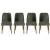 Image de Wooden Art - 4 chaises dallas marron/vert - 50x90x49 cm OS