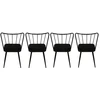 Image de Homitis - 4 Chaises Yildiz noires - 43x82x42 cm OS