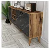 Image de CONCEPT1 Napoli marbre noir et noyer noir 180 x 35 x 81cm 845HCT5339