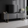 Image de Wooden Art - Meuble TV Luxe anthracite/doré - 180x30x50 cm OS