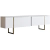 Image de Wooden Art - Meuble TV Luxe chêne/blanc - 180x30x50 cm OS