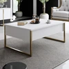 Image de Wooden Art - Table Basse Luxe noyer/blanc - 90x60x40 cm OS