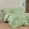 Image de En Vogue - Parure housse de couette unie vert clair 140x200 cm