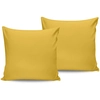 Image de En Vogue - 2 Taies d'oreiller en coton jaune foncé 60x60 cm