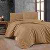 Image de En Vogue - Parure housse de couette unie marron clair 240x220 cm