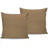Image de En Vogue - 2 Taies d'oreiller en coton marron clair 60x60 cm