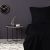Image de En Vogue - Parure housse de couette en satin de coton noire 240x220 cm