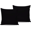 Image de En Vogue - 2 Taies d'oreiller en satin de coton noires 60x60 cm