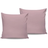 Image de En Vogue - 2 Taies d'oreiller en satin de coton rose clair 60x60 cm