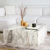 Image de Wooden Art - Table basse Prizma marbré - 90x35x90 cm OS