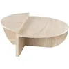 Image de Vente-unique - Lot de 2 Tables Basses - Effet travertin Beige - ALOEVA