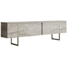 Image de Wooden Art - Meuble TV Luxe travertin/doré - 180x30x50 cm OS
