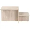 Image de Table basse - HARMONY - Rectangulaire - Effet travertin - 80 x 40 x 40 cm