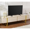 Image de Homitis - Meuble TV Serenity travertin/doré - 180x45x30 cm OS