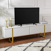 Image de Homitis - Meuble TV Serenity blanc/doré - 180x45x30 cm OS