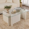 Image de Homitis - Table basse Vetrino bois blanc - 105x40x65 cm OS