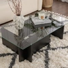 Image de Homitis - Table basse Flavio bois noir - 105x30x65 cm OS