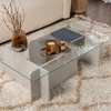 Image de Homitis - Table basse Flavio grise - 105x30x65 cm OS