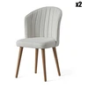 Image de Hanah Home - 2 Chaises Rubi crème/noyer - 95x111x36 cm OS