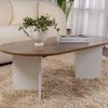 Image de Homitis - Table basse Sable noyer/blanc - 119x40x60 cm OS