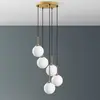 Image de Opviq Suspension Orbital, blanc/doré, à 5 lampes, verre, métal, E14