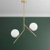 Image de Opviq Suspension Dolunay, 43 cm de long, à 2 lampes, dorée, E27