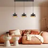Image de Opviq Suspension Yildo, longueur 146 cm, noir/cuivre, à 3 lampes