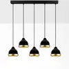 Image de Opviq Suspension Yildo, noir/or, à 5 lampes. Longueur 111 cm