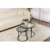 Image de Esprit Living - Ensemble de tables basses Aurum 60x42 noir/gris OS