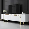 Image de Esprit Living - Meuble TV Yildiz blanc/doré - 180x50x30 cm OS