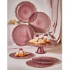 Image de Mioli - 6 Assiettes à dessert & 1 Présentoir rose - D.21 cm OS