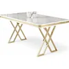 Image de CONCEPT1 Vals marbre blanc doré 130 x 80 x h74 240CHR2101